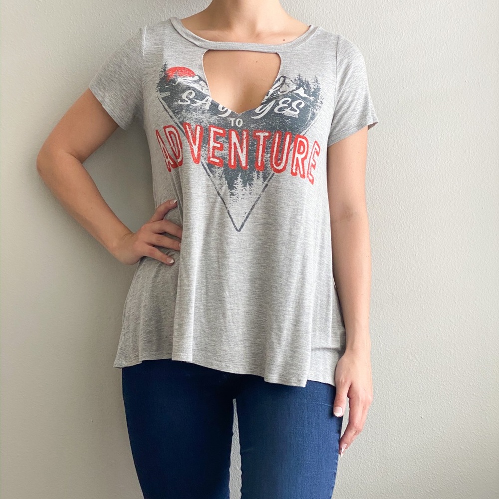 V-Neck Tee with Choker